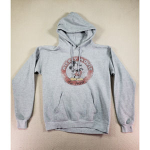 Disney Parks Sweater Womens Small Gray Hoodie Drawcord Mickey Mouse Pullover